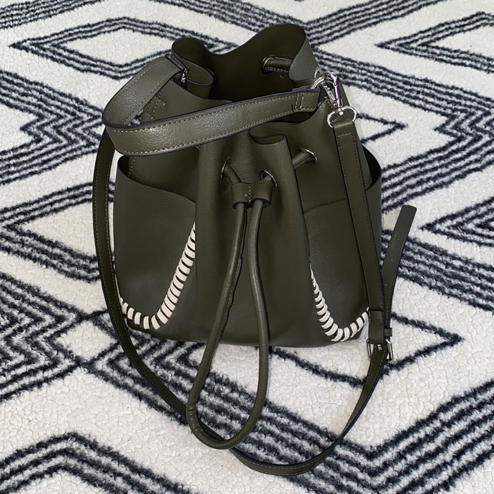 Zara Basic Collection Drawstring Hobo Crossbody B… - image 5